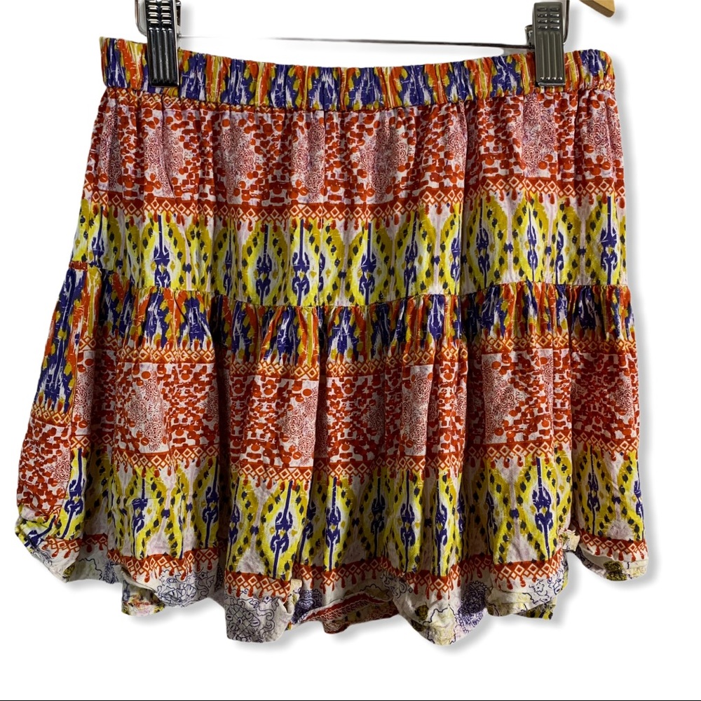 Rumor boutique boho tiered mini skirt small‎